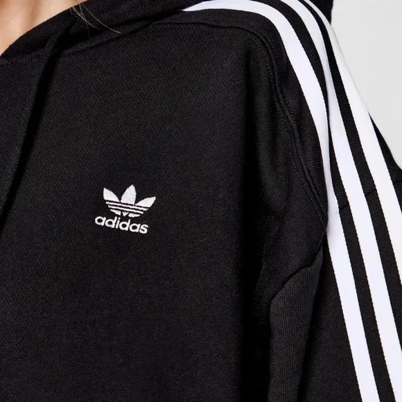 Adidas Originals Women's Super Heavy Classics Crop Pullover Hoodie Black XS - Picture 3 of 3